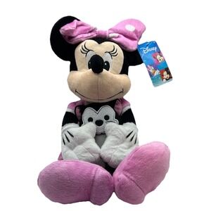 Disney Minnie Mouse & Figaro Plush Cat Plushie‎ Kitty New Pink White Black